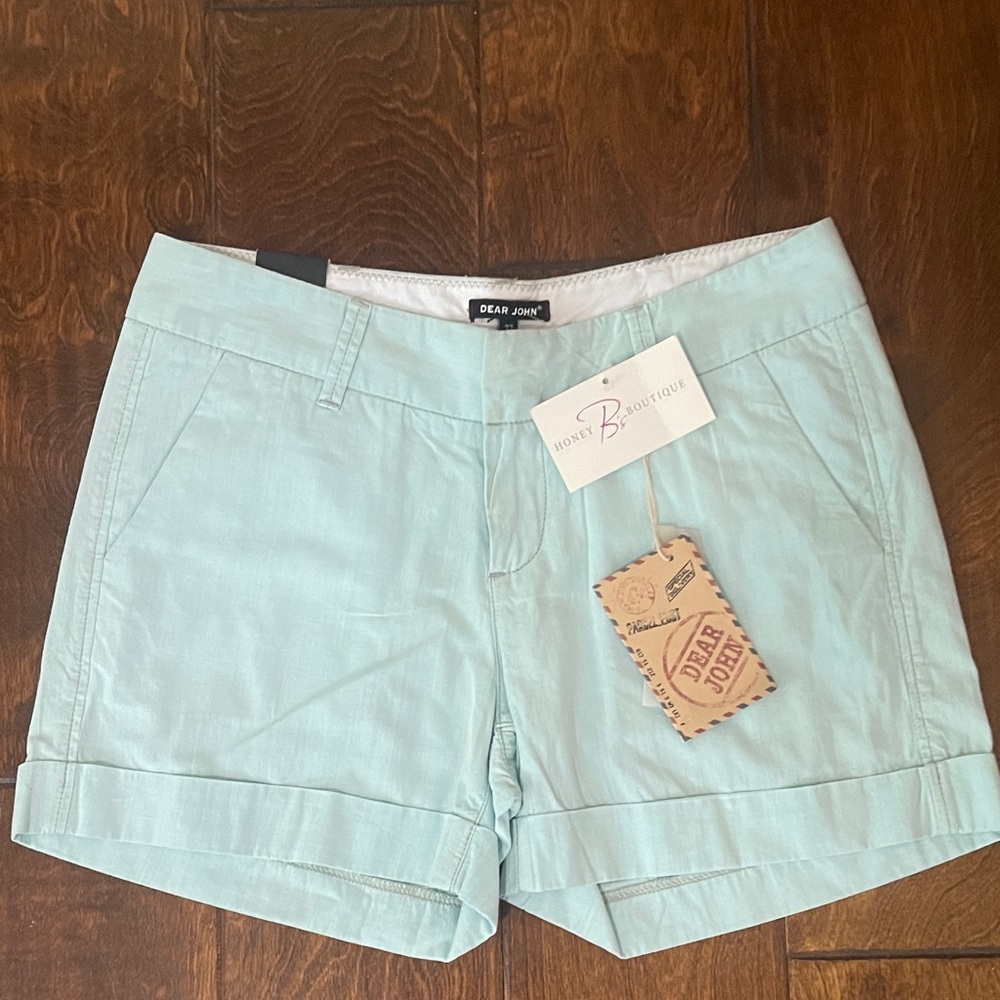 NWT Dear John Aqua Women's Lightweight Shorts Size 27